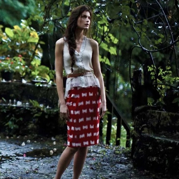 Anthro Corey Lynn Calter Ackee Ikat Pencil Skirt - Picture 1 of 2